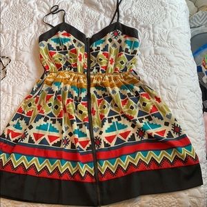 Forever 21 geometric print dress with zipper front